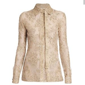 Valentino
Bead-Embroidered Lace Top